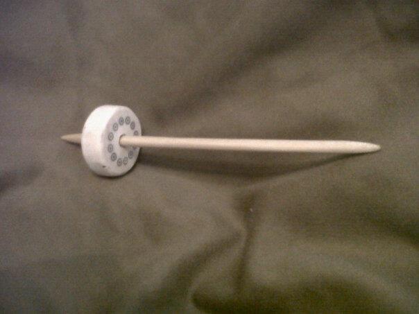 Side view of antler spindle