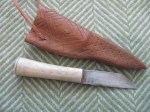 Bone-handled knife with&nbsp;scabbard